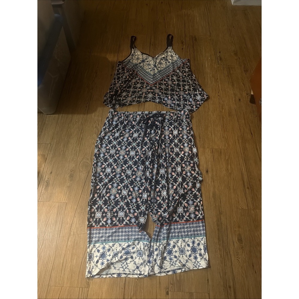 Linea Doratella Women's Size Xl 2 Piece Pants And Tank Set Comfy Lounge Set